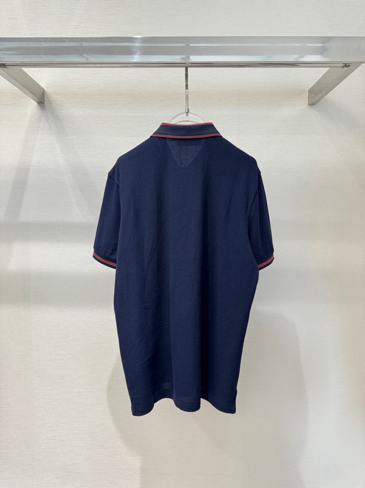 Áo polo Gucci GC Xanh than logo chữ kẻ viền Đỏ Like Auth 1-1 on web VTN